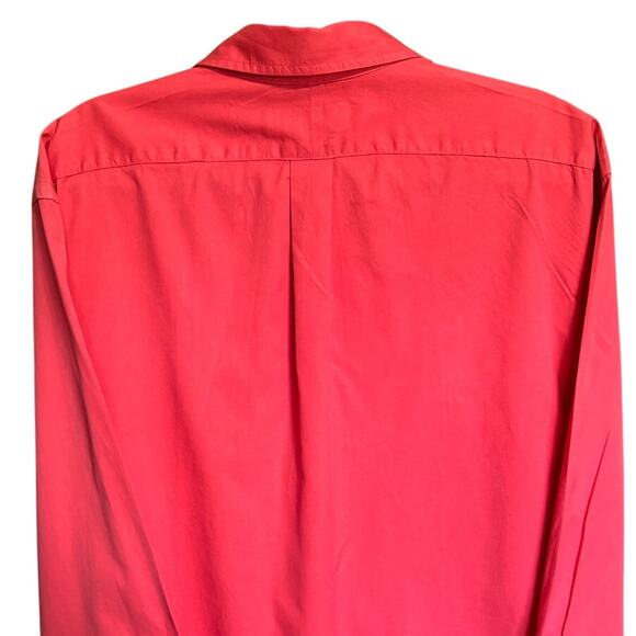 Ralph Lauren Logo Shirt Button Down Long Sleeve Cotton Twill Red Blue Size XXL - Picture 10 of 14